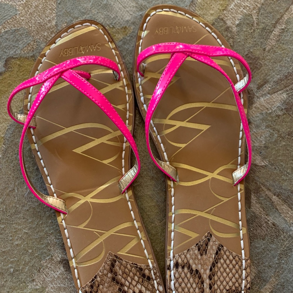 Sam and Libby Thong Sandals Hot Pink